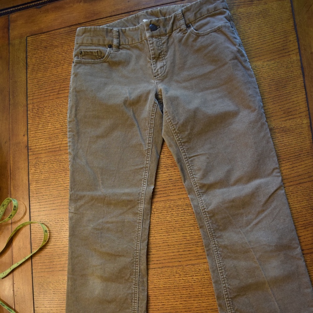 Womens JCrew Olive/Tan fine-wale Corduroy pants